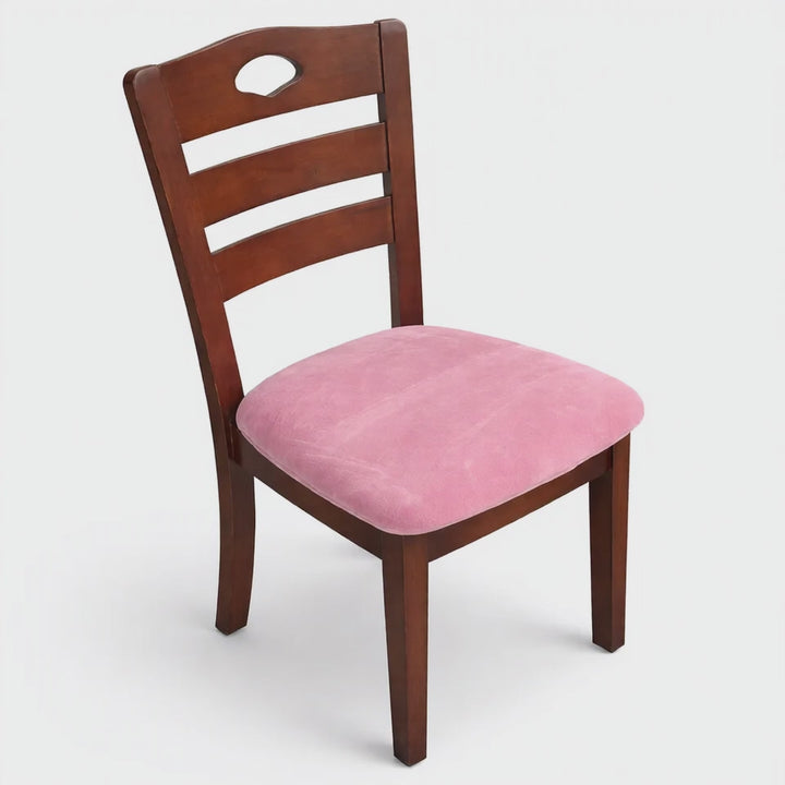 housse de siege de chaise en velours lilia rose vue 360°
