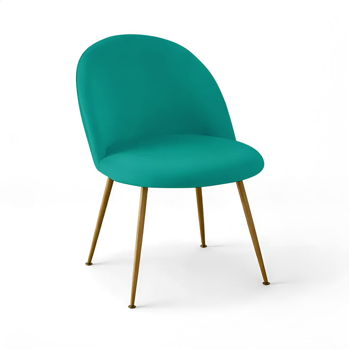 housse de chaise design en velours betty bleu canard vue 360°