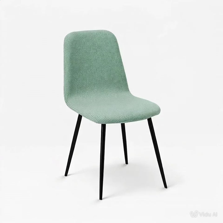 housse de chaise design en jacquard Inès vert clair vue 360°