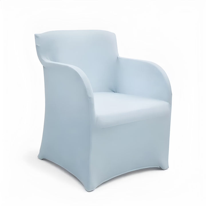 Housse de fauteuil Constance de couleur bleu clair vue 360°